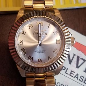 Invicta Quartz Watch 44mm Gold/Champagne Dial